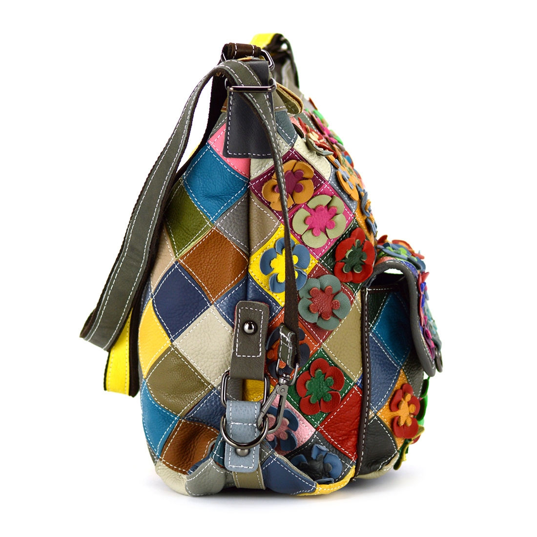 Magic Bags torebka plecak damska A4 skórzana kolorowa mozaika shopperbag