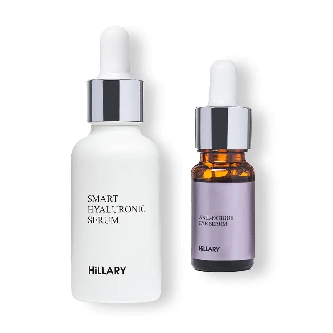 Serum hialuronowe do twarzy Hillary Smart Hyaluronic, 30 ml + Regenerujce serum pod oczy Hillary Anti-fatigue, 10 ml