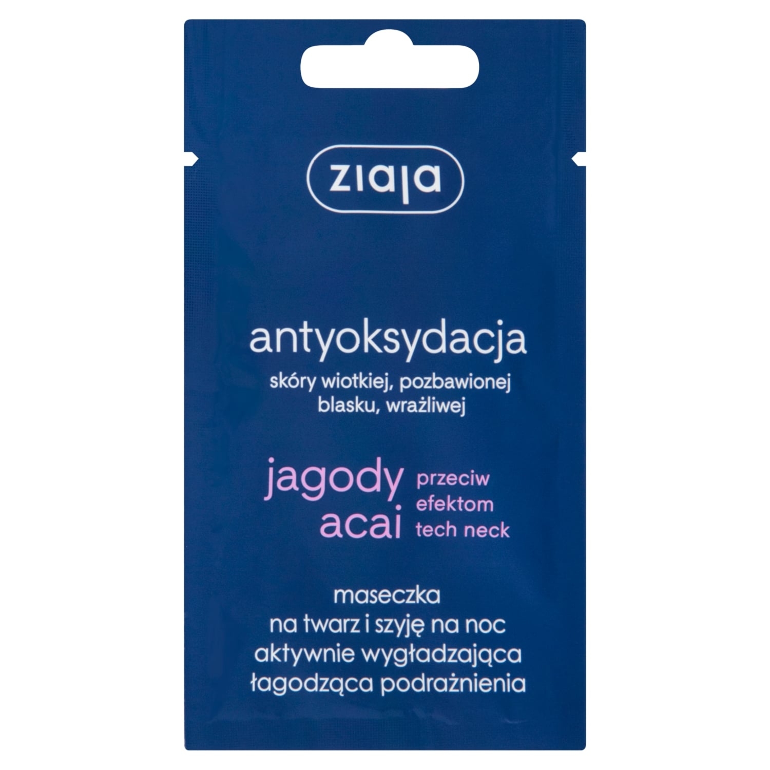 Ziaja Jagody acai Maseczka na twarz i szyję noc aktywnie wygładzająca 7 ml