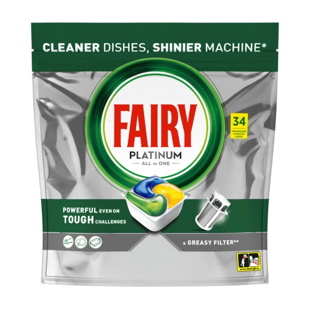 Fairy Platinum Kapsułki do Zmywarki Lemon 34 sztuk