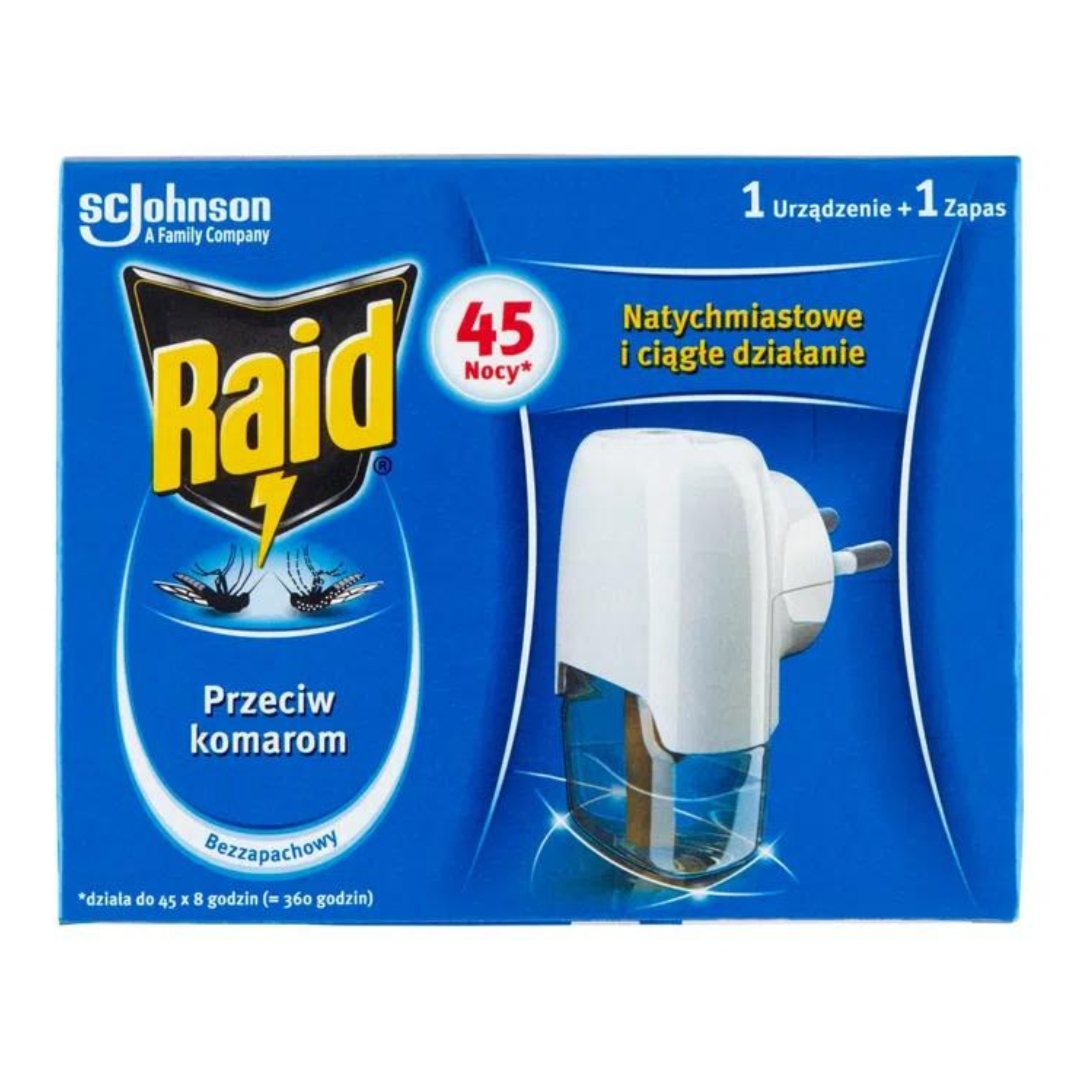 Raid Elektrofumigator Z Płynem Owadobójczym Przeciw Komarom 1Szt