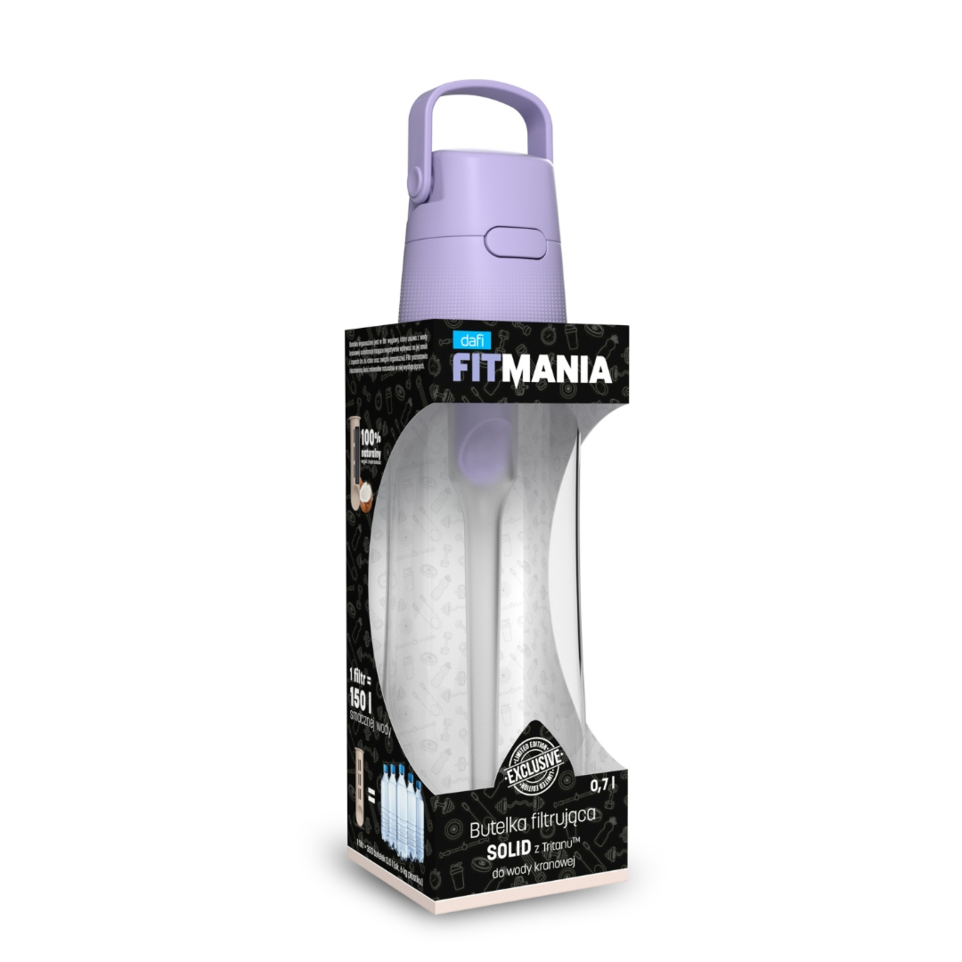 DAFI Solid Fitmania butelka filtrująca Lavender + Wkład 0,7 L
