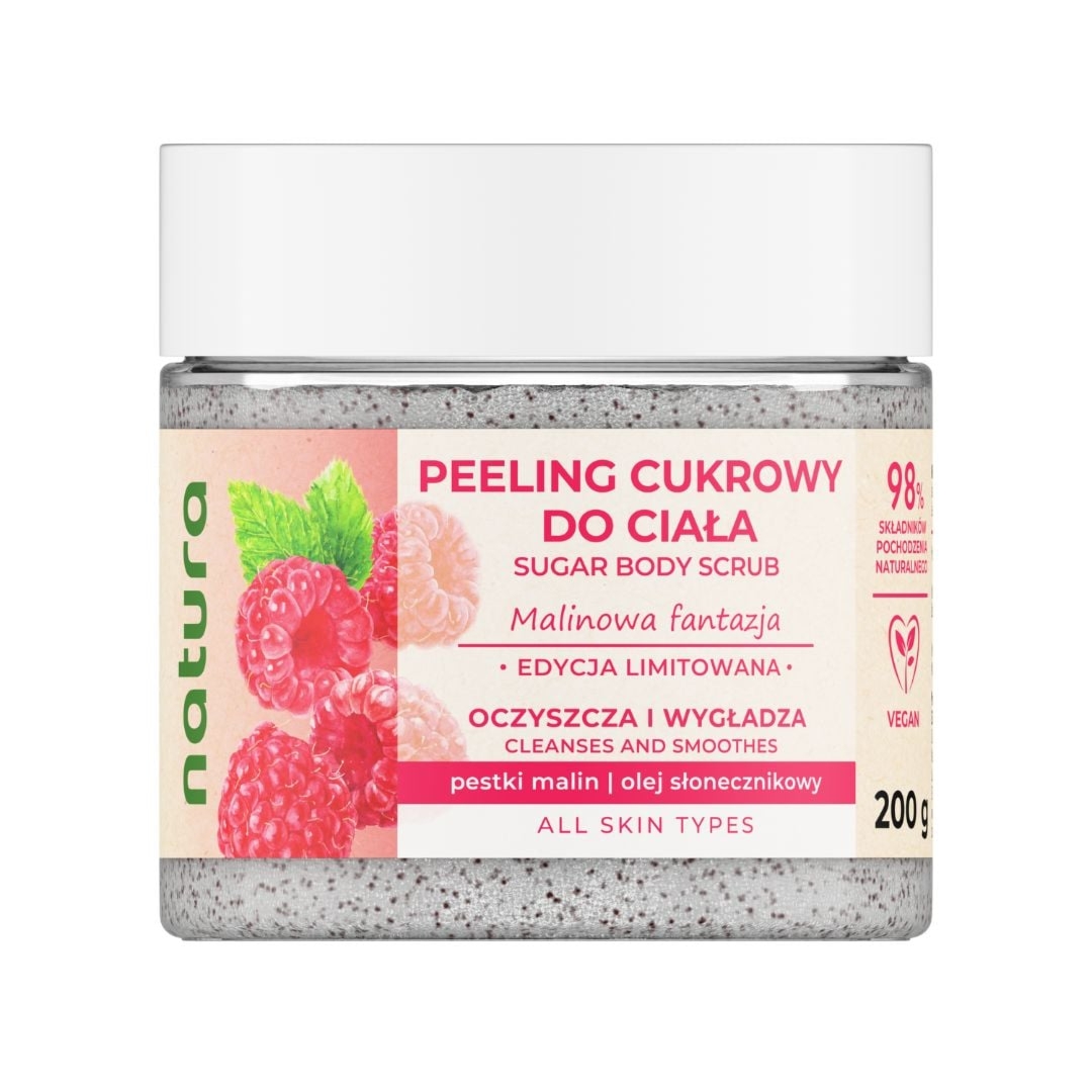Natura Malinowa Fantazja peeling cukrowy do ciała 200 ml