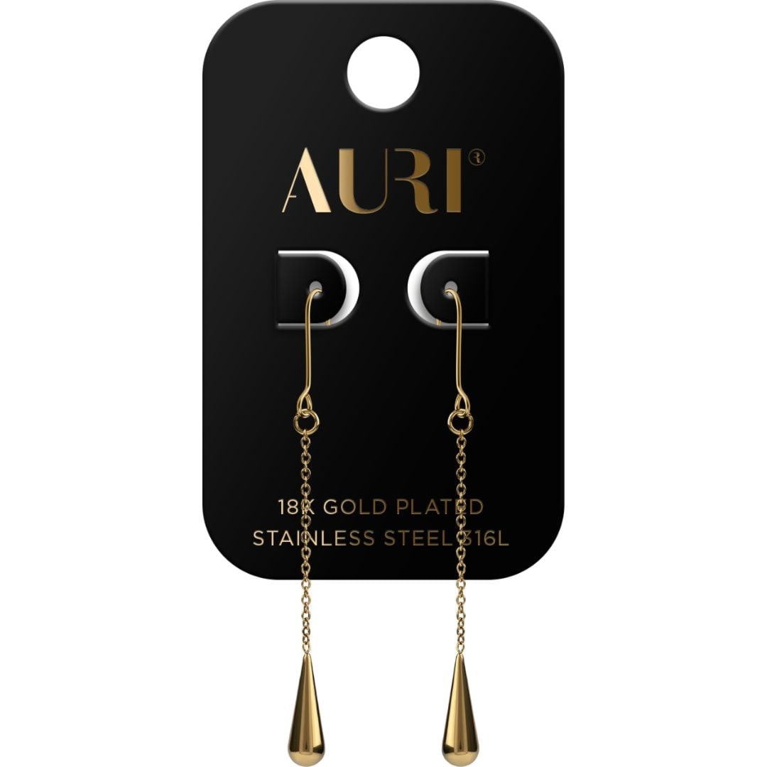 Auri kolczyki wiszące damskie Wisząca Łezka Na Łańcuszku