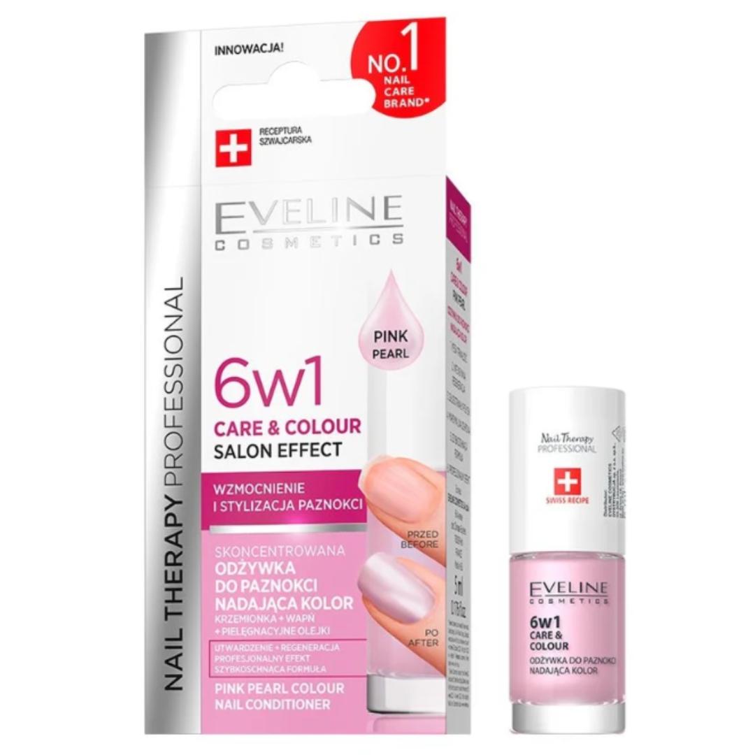 Eveline odżywka do paznokci 6w1 Nail Therapy Professional Pink Pearl 5 ml