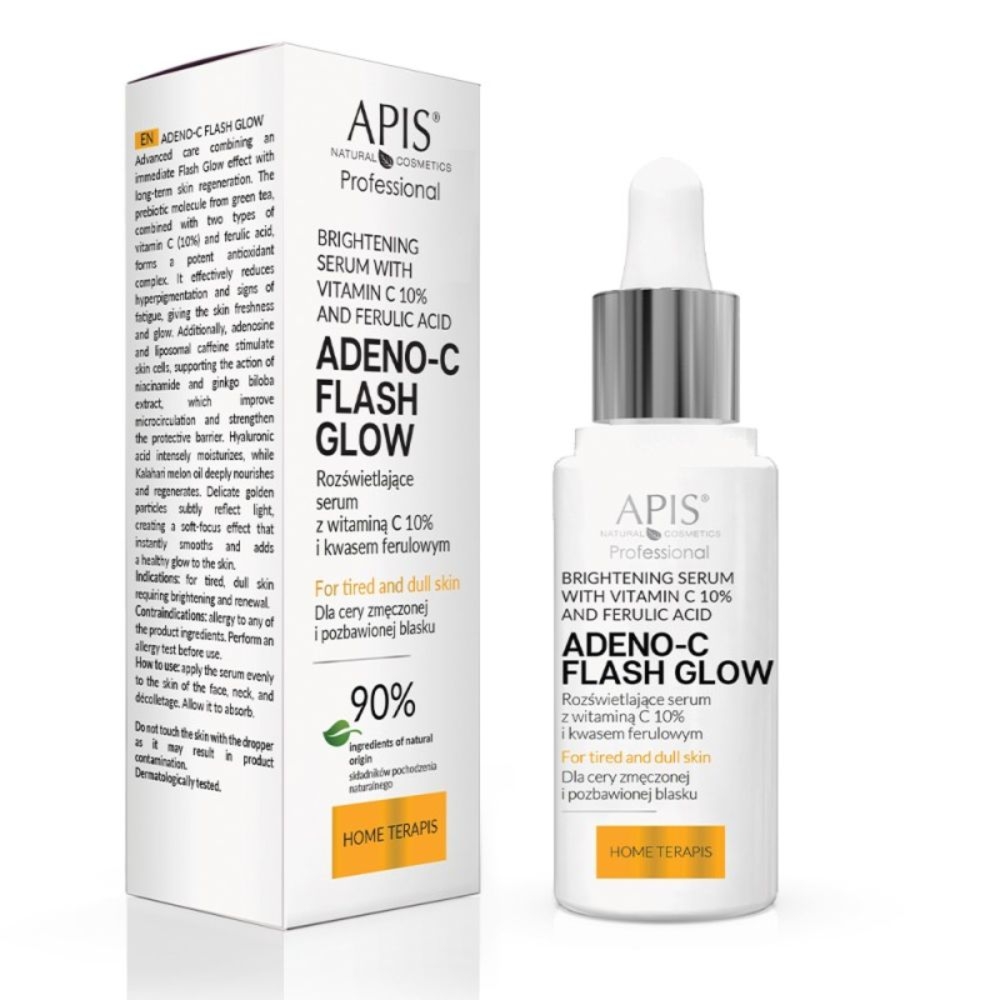 Apis Adeno-C Flash Glow rozświetlające serum do twarzy z witaminą c i kwasem ferulowym 30 ml