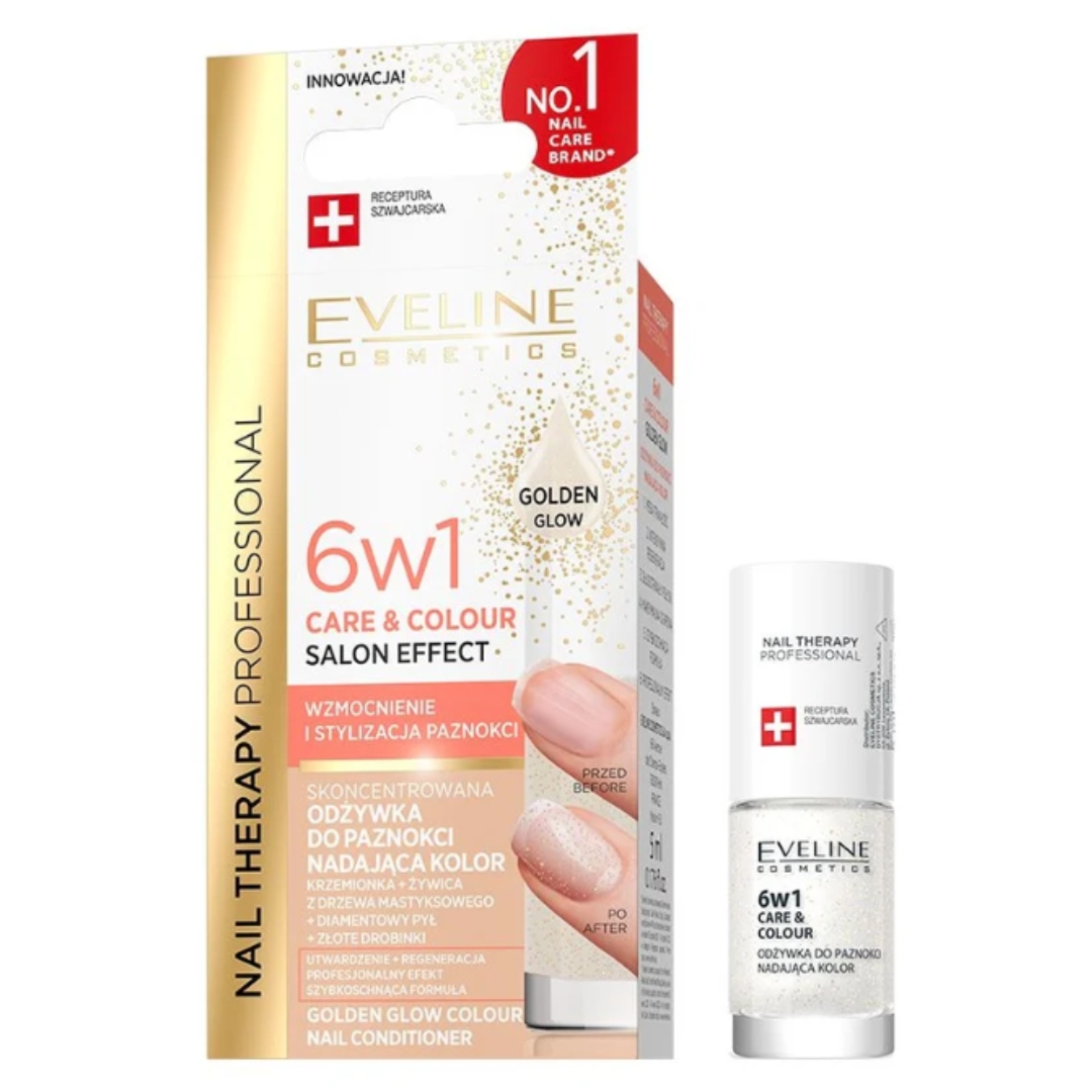 Eveline odżywka do paznokci 6w1 Nail Therapy Professional Golden Glow 5 ml