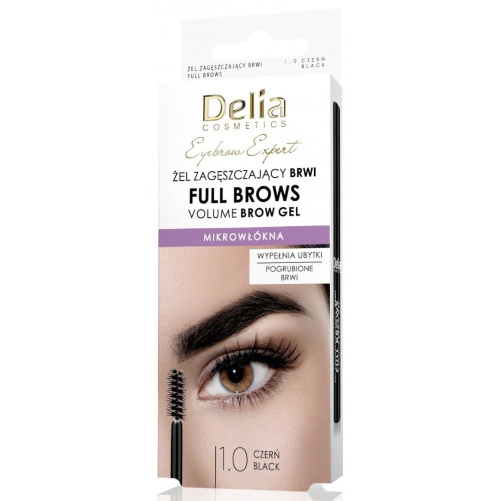 Delia Full Brows 1.0 Czerń żel zagęszczający do brwi 7 ml
