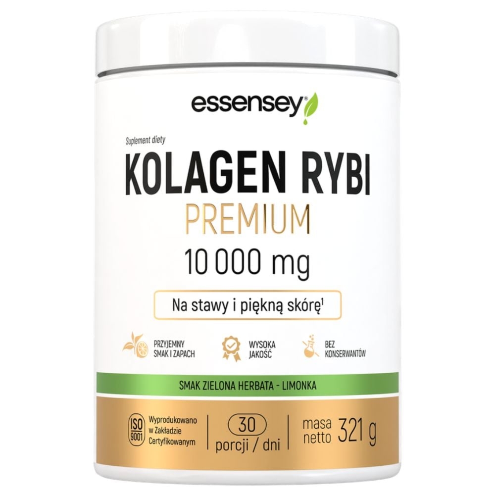 Essensey Kolagen Rybi Premium 10000 mg Zielona Herbata Limonka 321 g