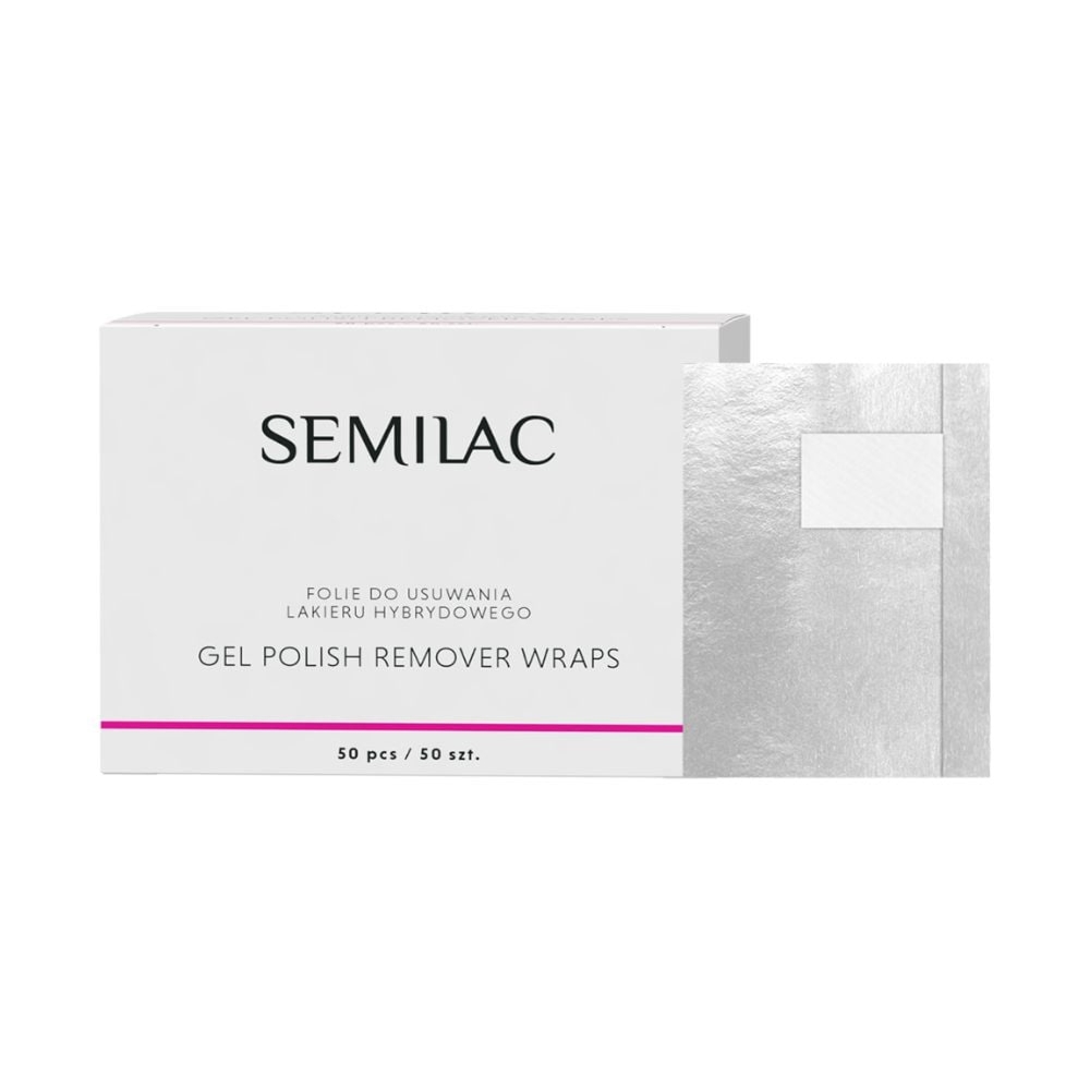 Semilac Folie do usuwania lakieru hybrydowego Remover Wraps 50 szt