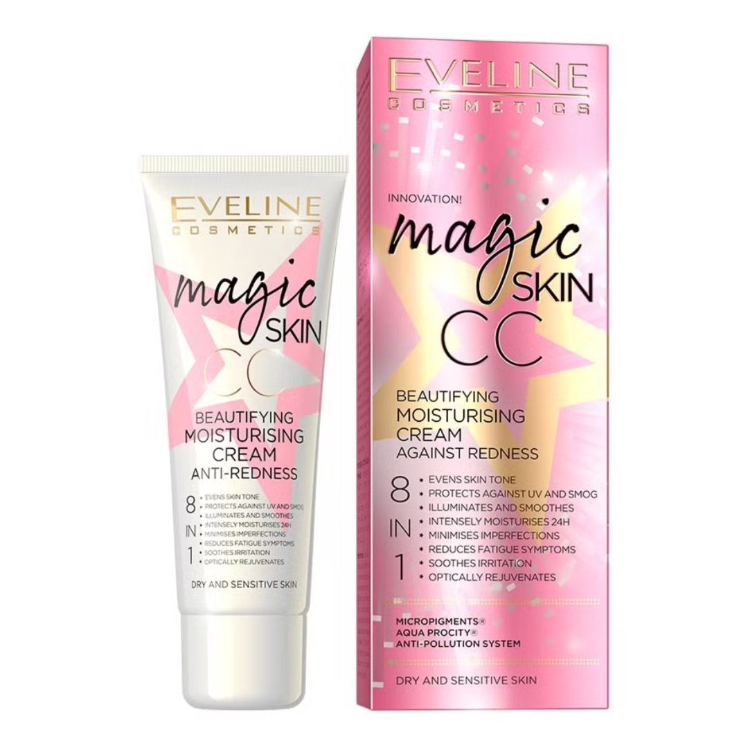 EVELINE Magic Skin CC upiększający krem nawilżający na zaczerwienienia 8w1