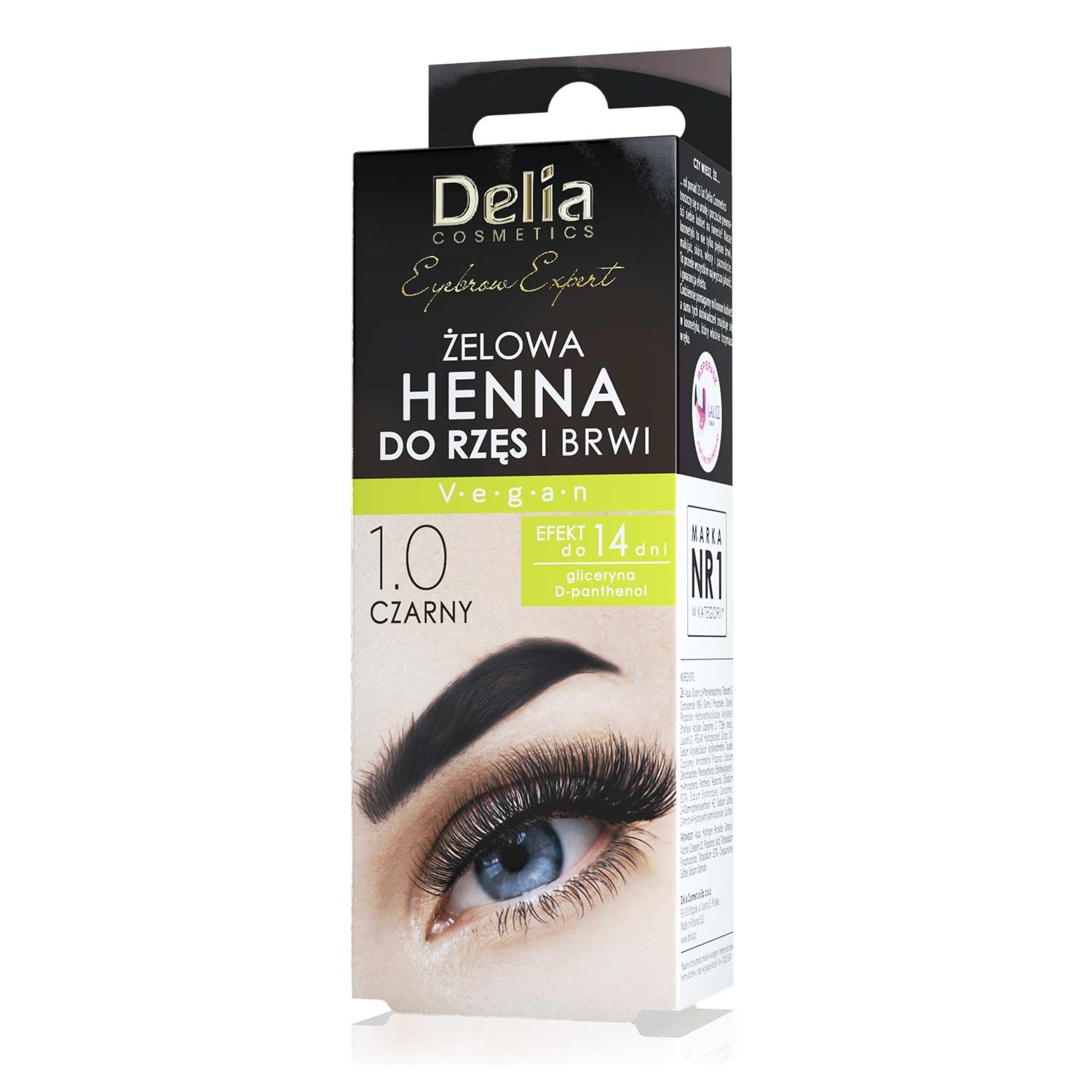Delia Cosmetics Eyebrow Expert Żelowa henna do brwi i rzęs 1.0 czarny