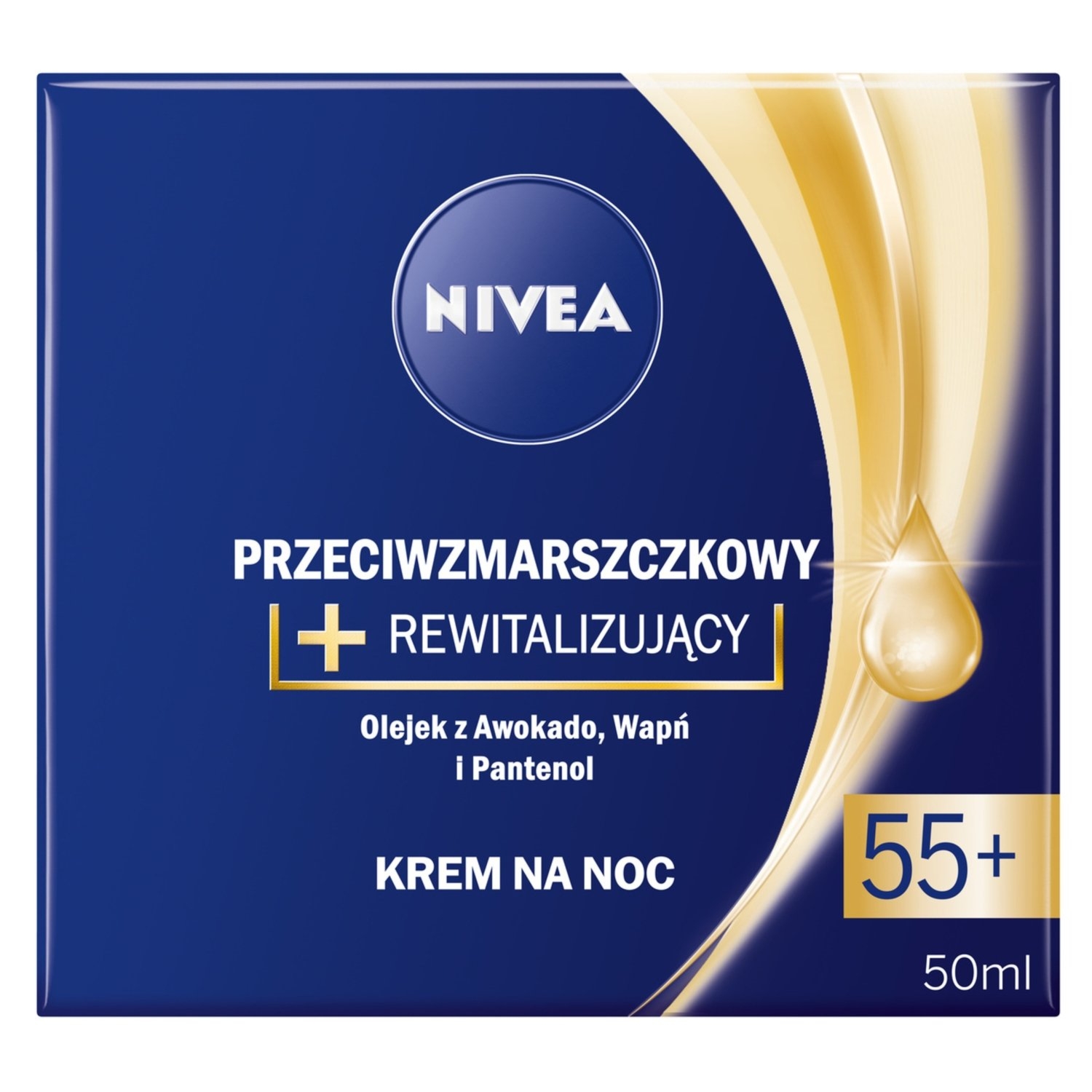 Nivea Przeciwzmarszczkowy + Rewitalizujący krem na noc 55+ 50 ml