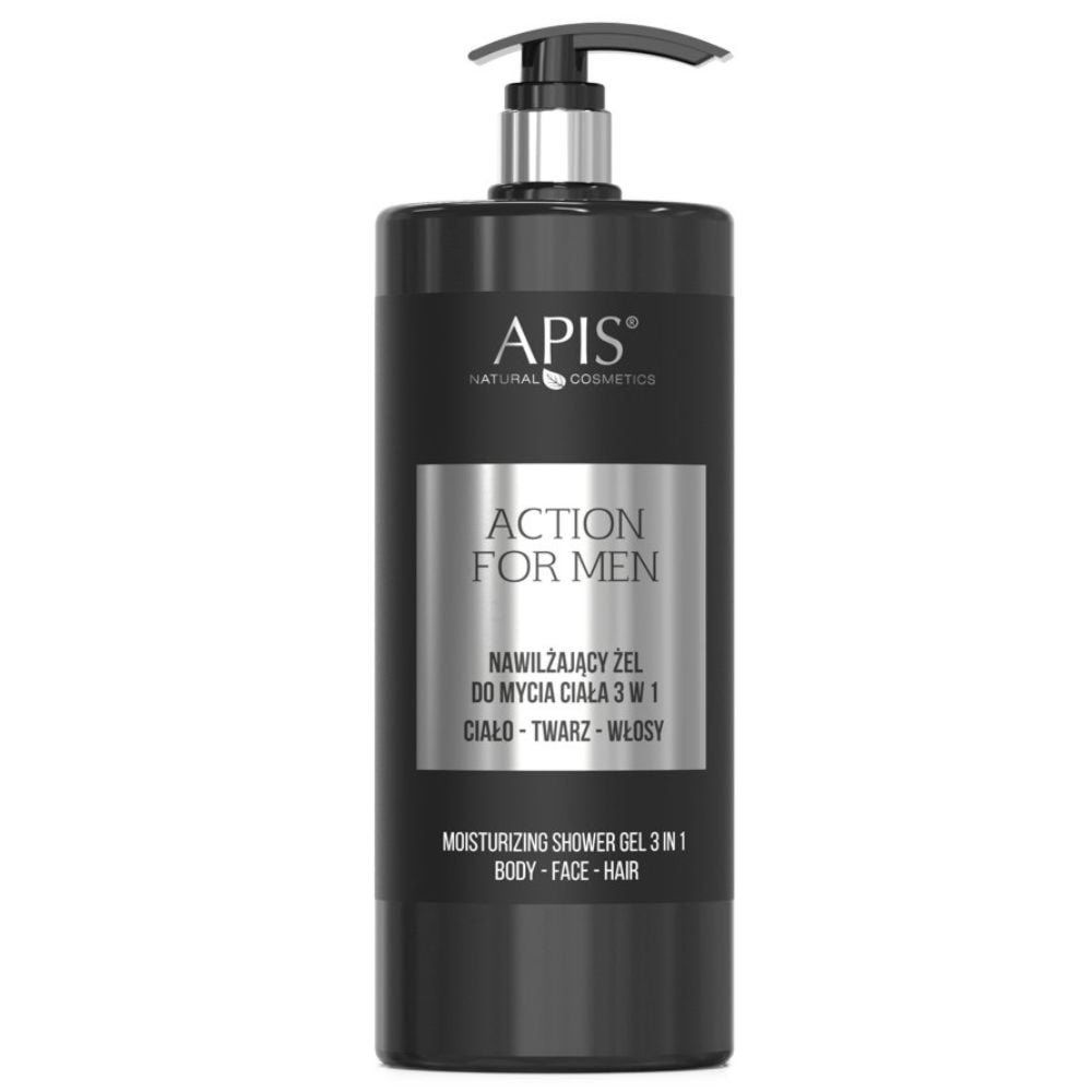 Apis Action For Men nawilżający żel do mycia ciała 3 w 1 1000 ml