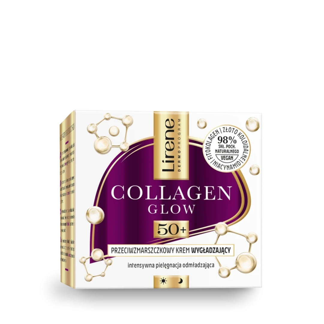 Lirene COLLAGEN GLOW Przeciwzmarszczkowy krem wygładzający 50+ 50 ml