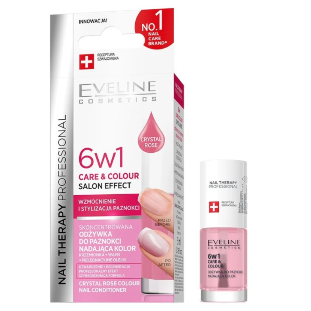 Eveline odżywka do paznokci 6w1 Nail Therapy Professional Crystal Rose 5 ml