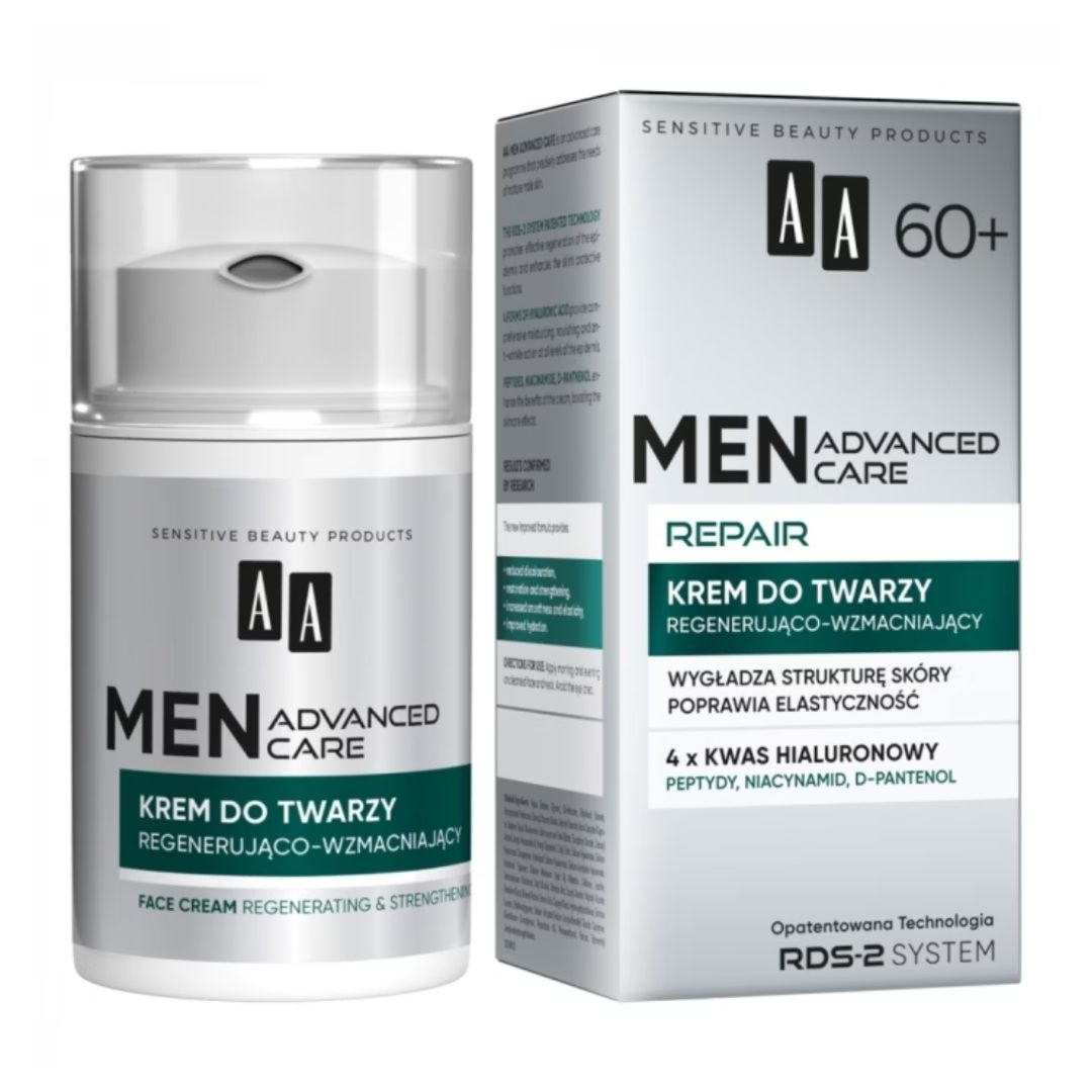 AA MEN krem do twarzy regenerująco-wzmacniający Advanced Care Repair 60+ 50 ml