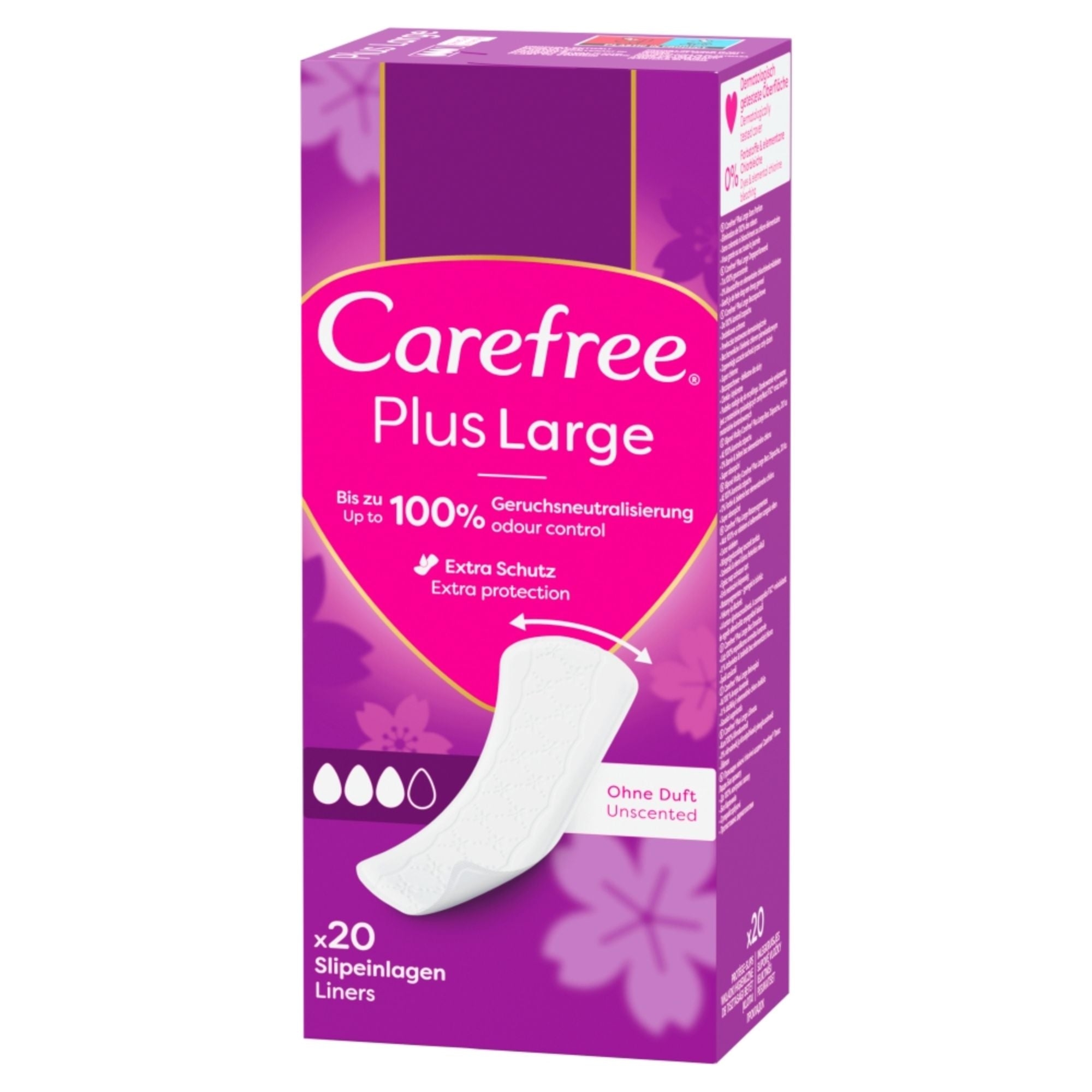 Carefree Plus Large wkładki higieniczne 20 sztuk