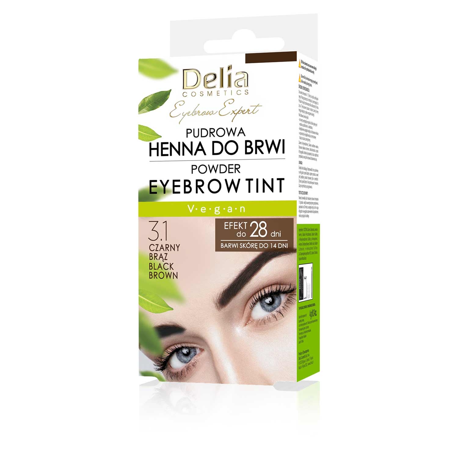 Delia henna pudrowa do brwi 3.1 czarny brąz 4g