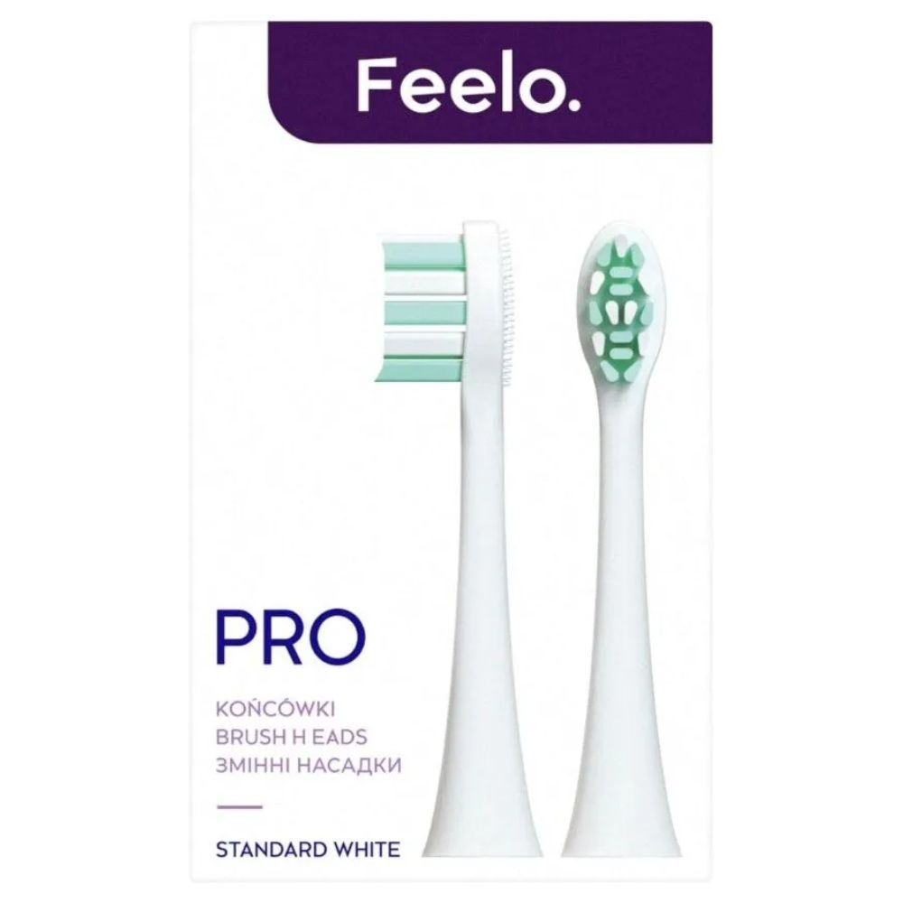 Feelo Pro White Standard końcówki do szczoteczki sonicznej 2 sztuki