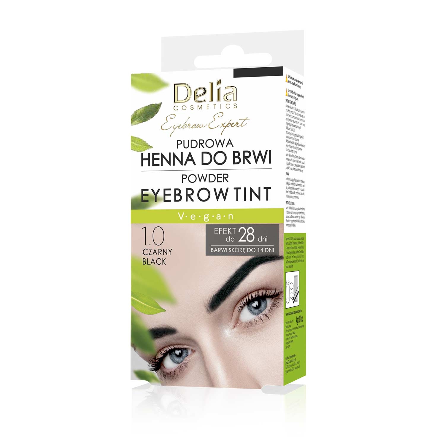 Delia Cosmetics Eyebrow Expert Pudrowa henna do brwi 1.0 czarny 4 g