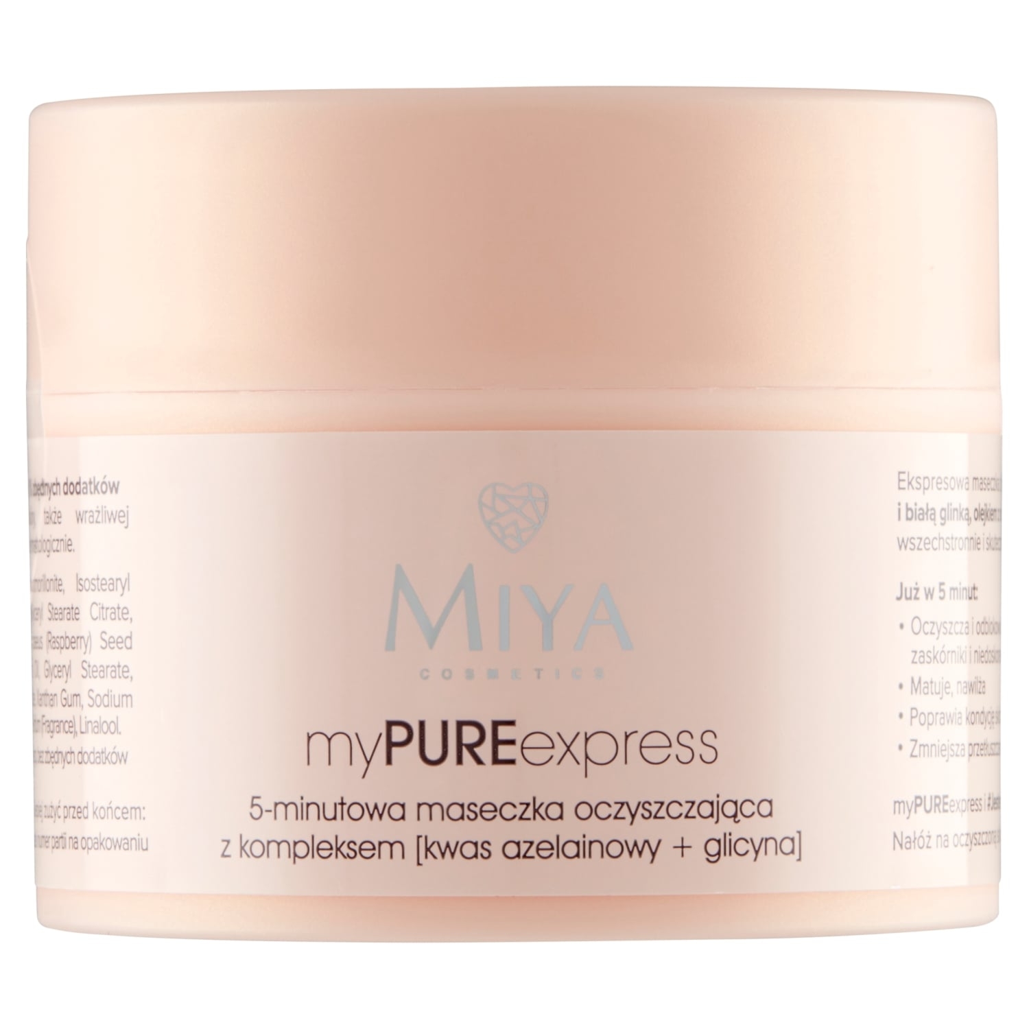 Miya MyPureExpress 5-minutowa maseczka oczyszczająca z kompleksem kwas azelainowy + glicyna 50 g