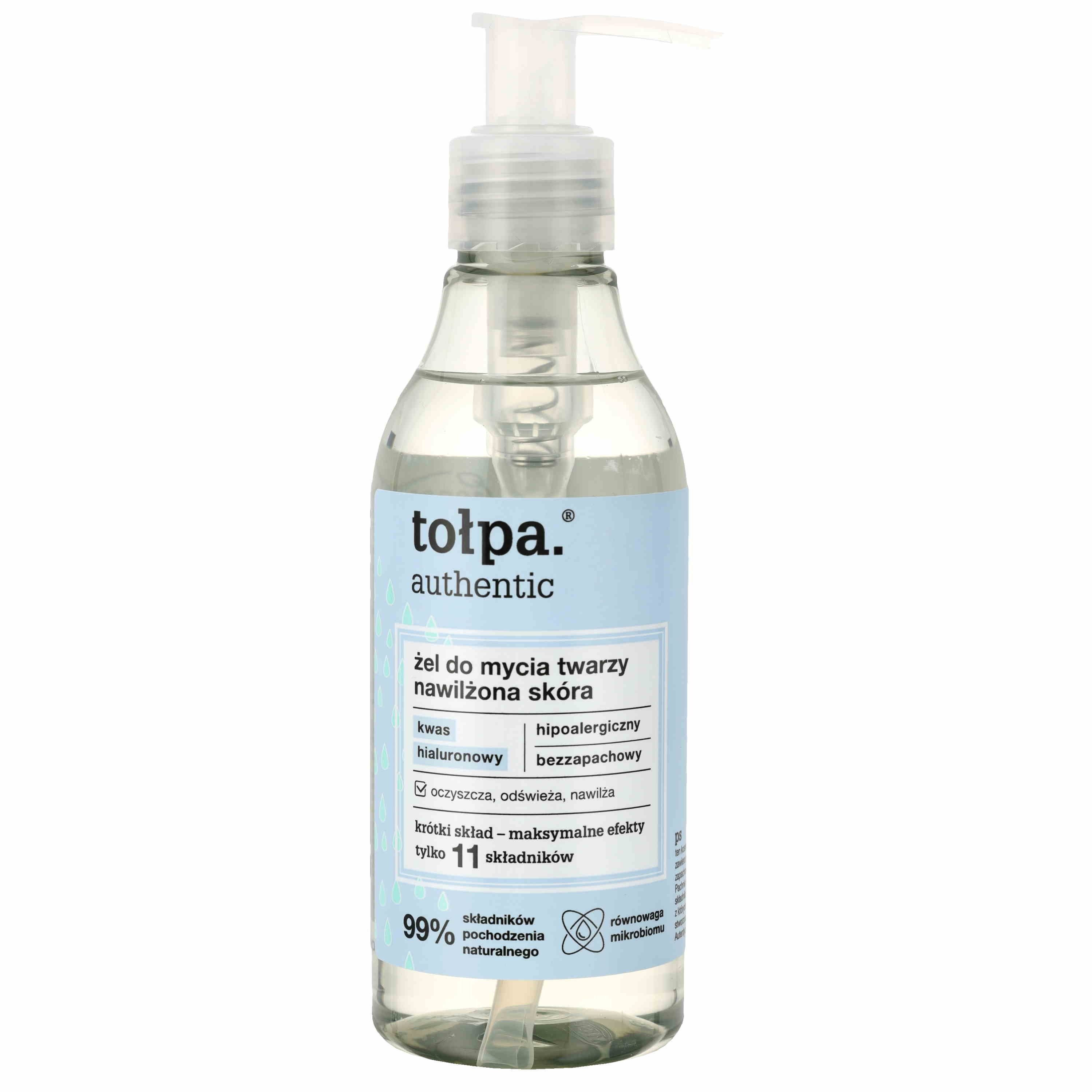 TOŁPA AUTHENTIC Hipoalergiczny żel do mycia twarzy, nawilżona skóra, 195 ml