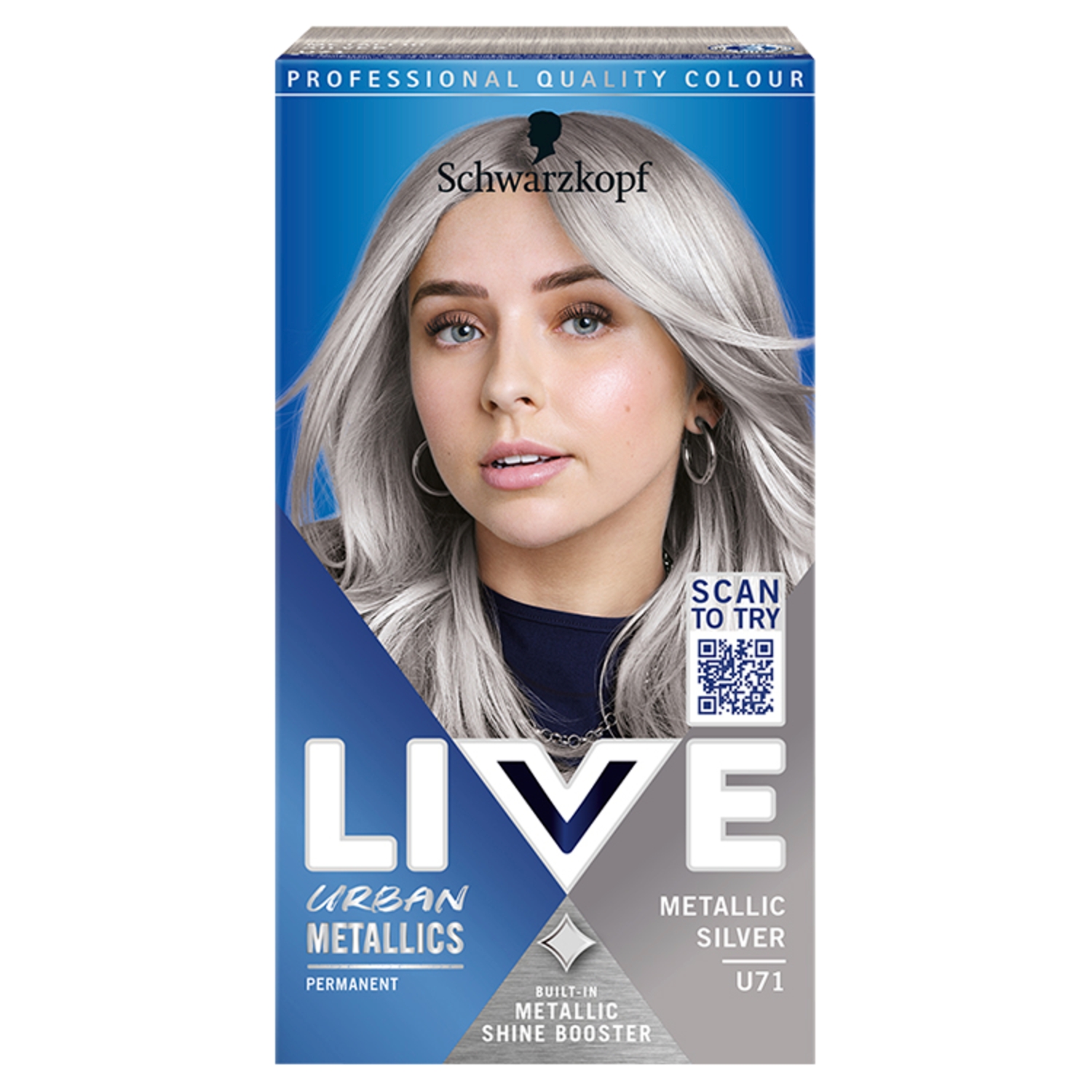 Schwarzkopf Live Urban Metallics farba do włosów U71 Metallic Silver