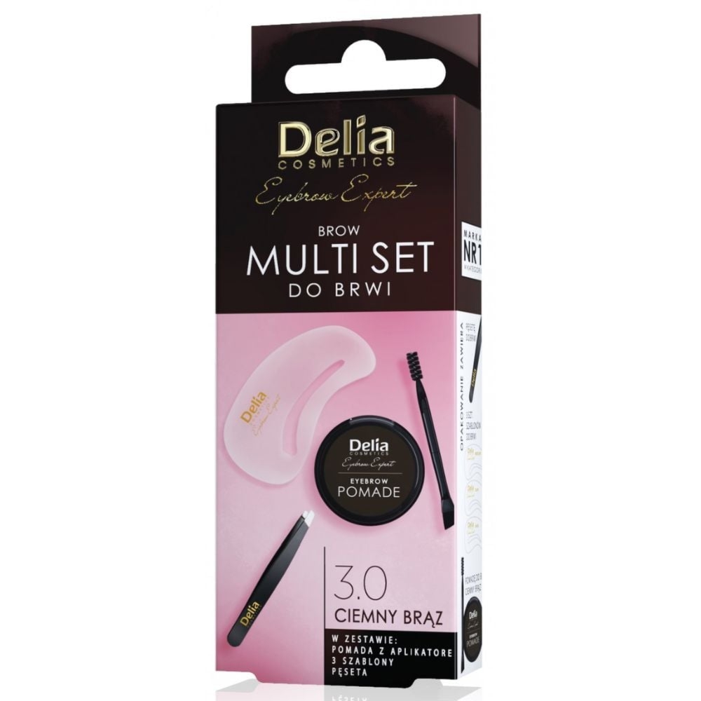 Delia Multi Set Do Brwi 3.0 Ciemny Brąz 1 sztuka