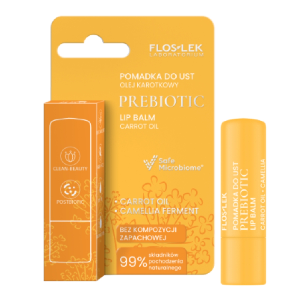 Floslek prebiotyczna pomadka do ust Olej Karotkowy Prebiotic Lip Care 4 g