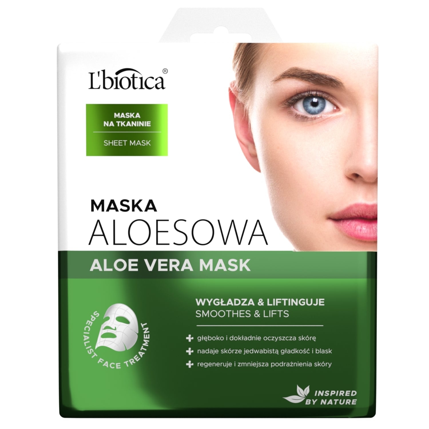 L'biotica maska na tkaninie Aloesowa 23 ml