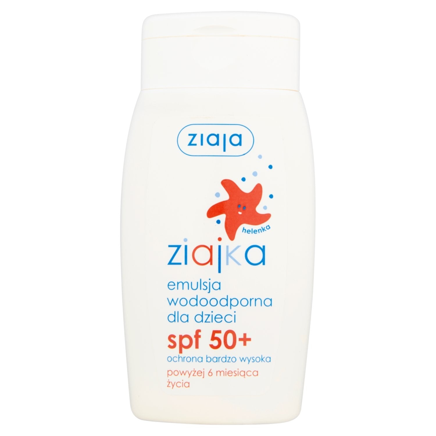 Ziajka emulsja wodoodporna dla dzieci SPF 50+ ochrona bardzo wysoka UVA + UVB 125ml
