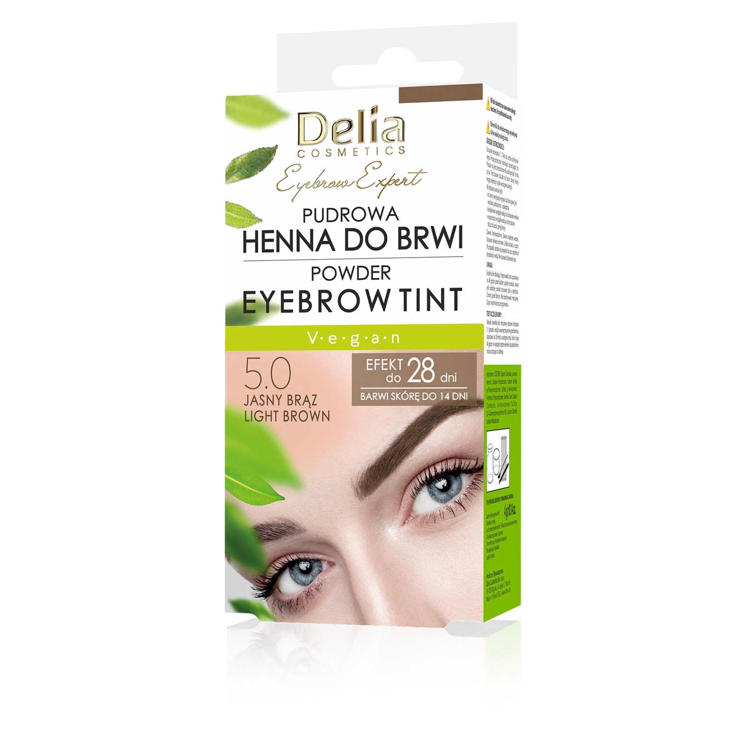 Delia henna pudrowa do brwi 5.0 jasny brąz 4g