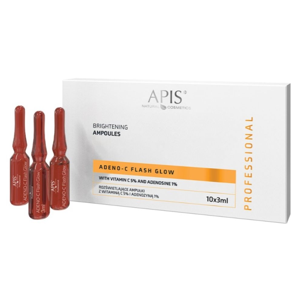 Apis Adeno-C Flash Glow rozświetlające ampułki do twarzy z witaminą C i adenozyną 30 ml