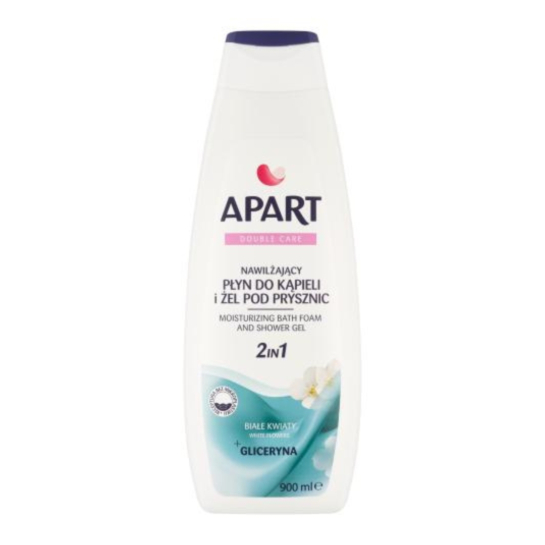 Apart Double Care Płyn Do Kąpieli I Żel Pod Prysznic 2W1 Białe Kwiaty 900Ml