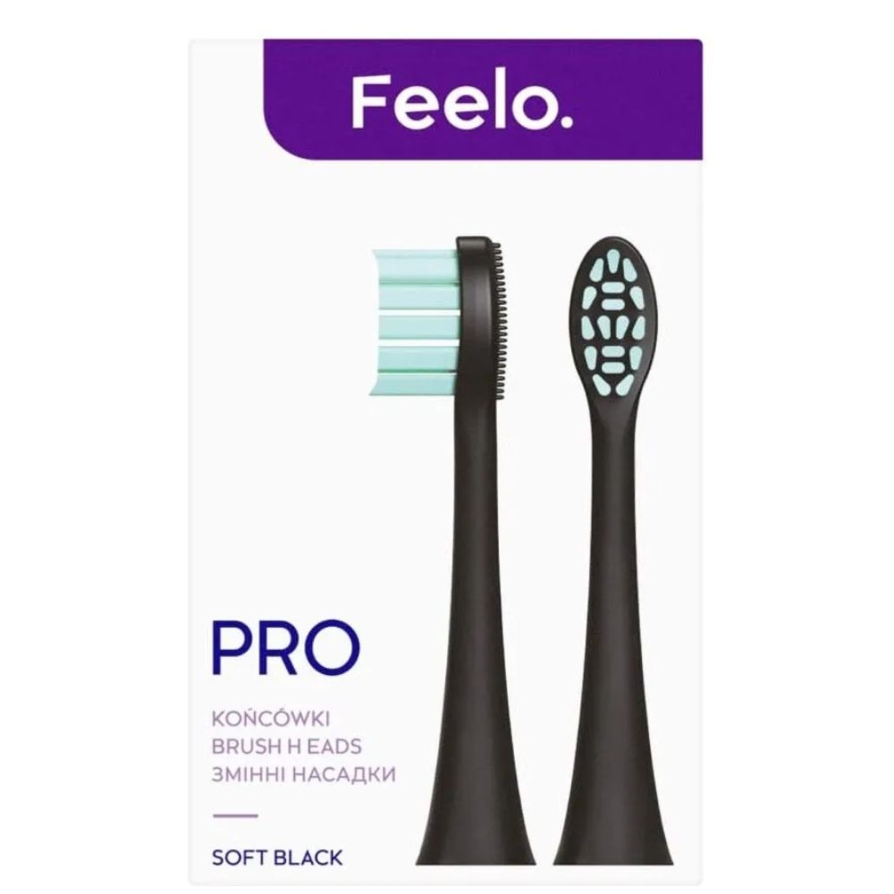 Feelo Pro Black Soft końcówki do szczoteczki sonicznej 2 sztuki