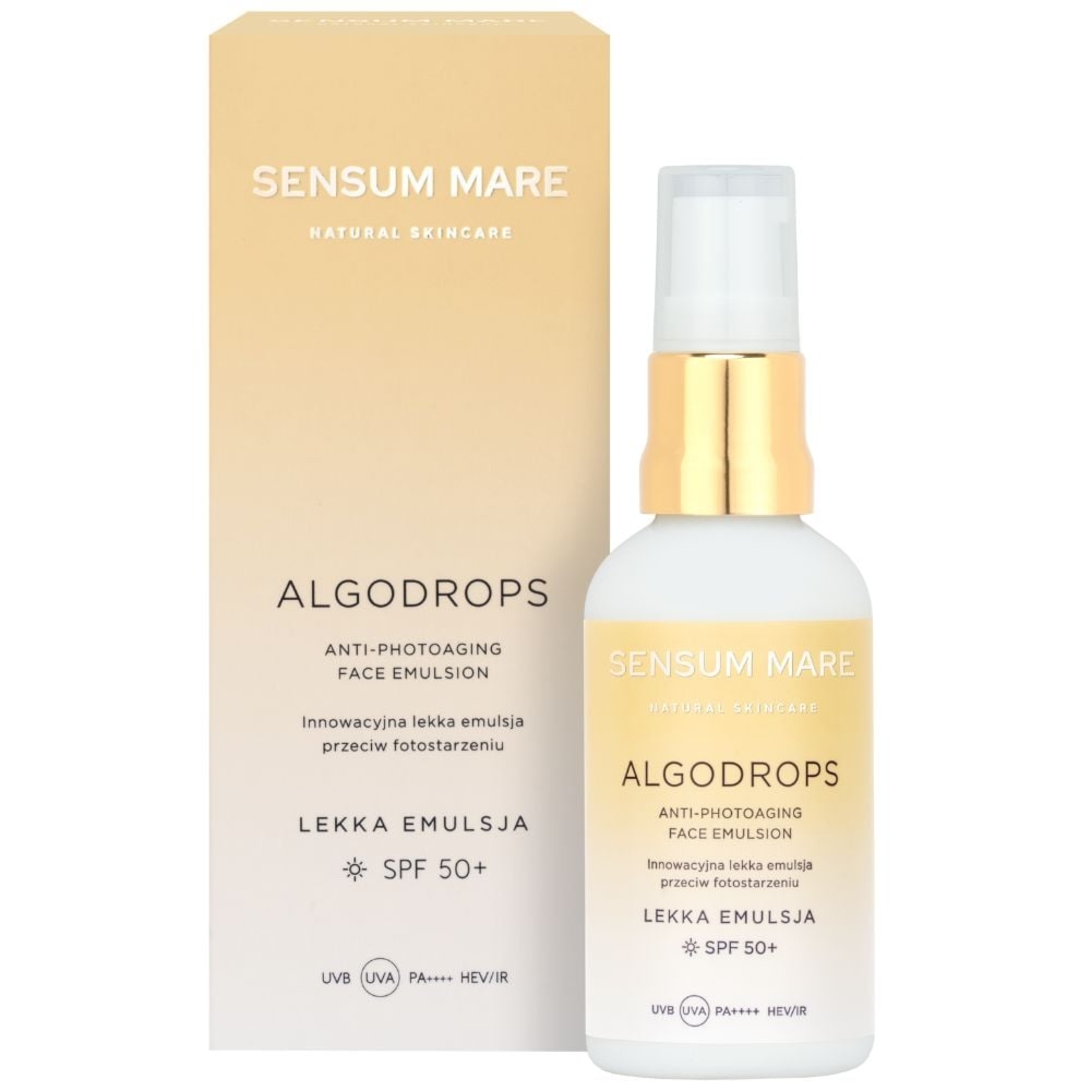 ALGODROPS Anti-photoaging Protective Face Drops Innowacyjne krople ochronne przeciw fotostarzeniu SPF 50 UVB UVA PA++++ HEV/IR 50 ml