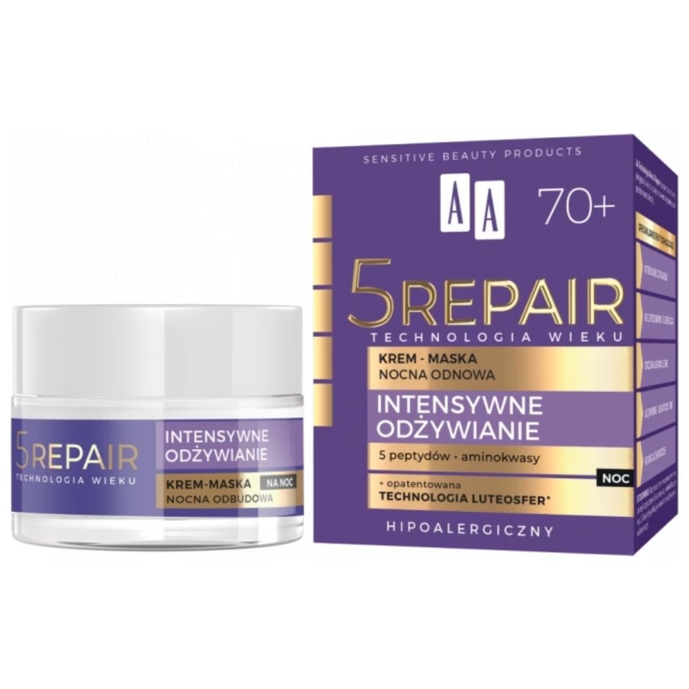 AA Technologia Wieku 5Repair 70+ krem-maska nocna odbudowa 50 ml