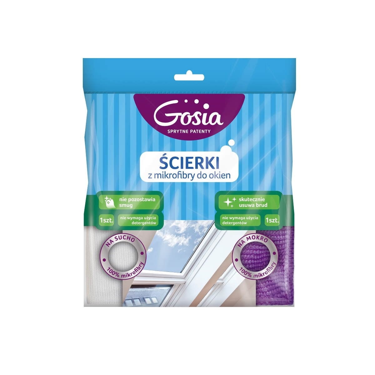 Gosia ścierki z mikrofibry do mycia okien 2szt.