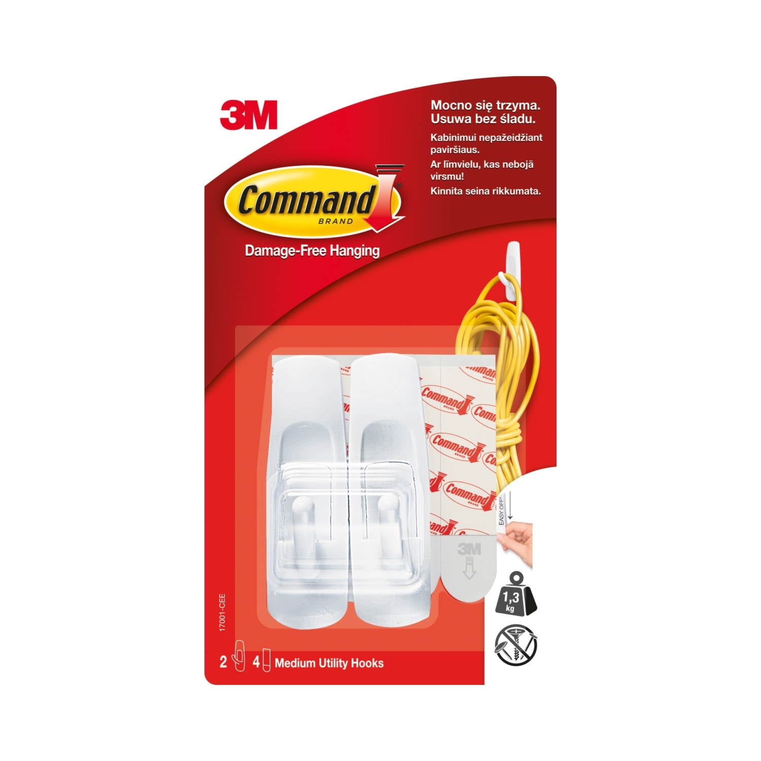 Command haczyki samoprzylepne wielokrotnego użytku 2 sztuki