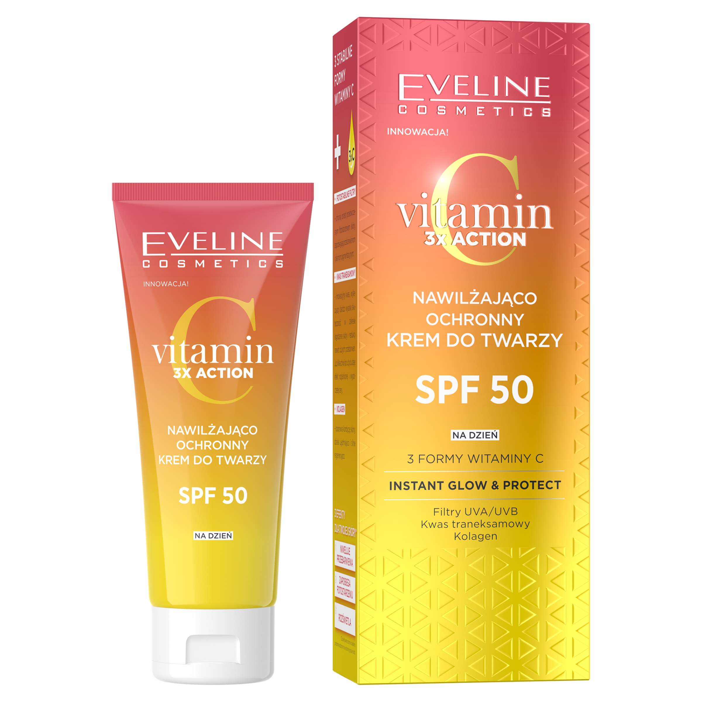 Eveline Cosmetics krem SPF50 Vitamin C 3action na d/n 30ml