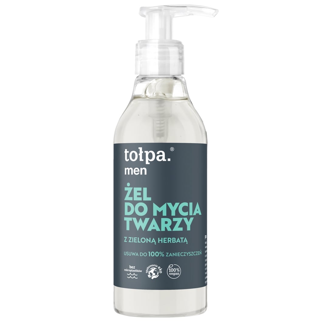 TOŁPA MEN Żel do mycia twarzy z zieloną herbatą, Vegan, 195 ml