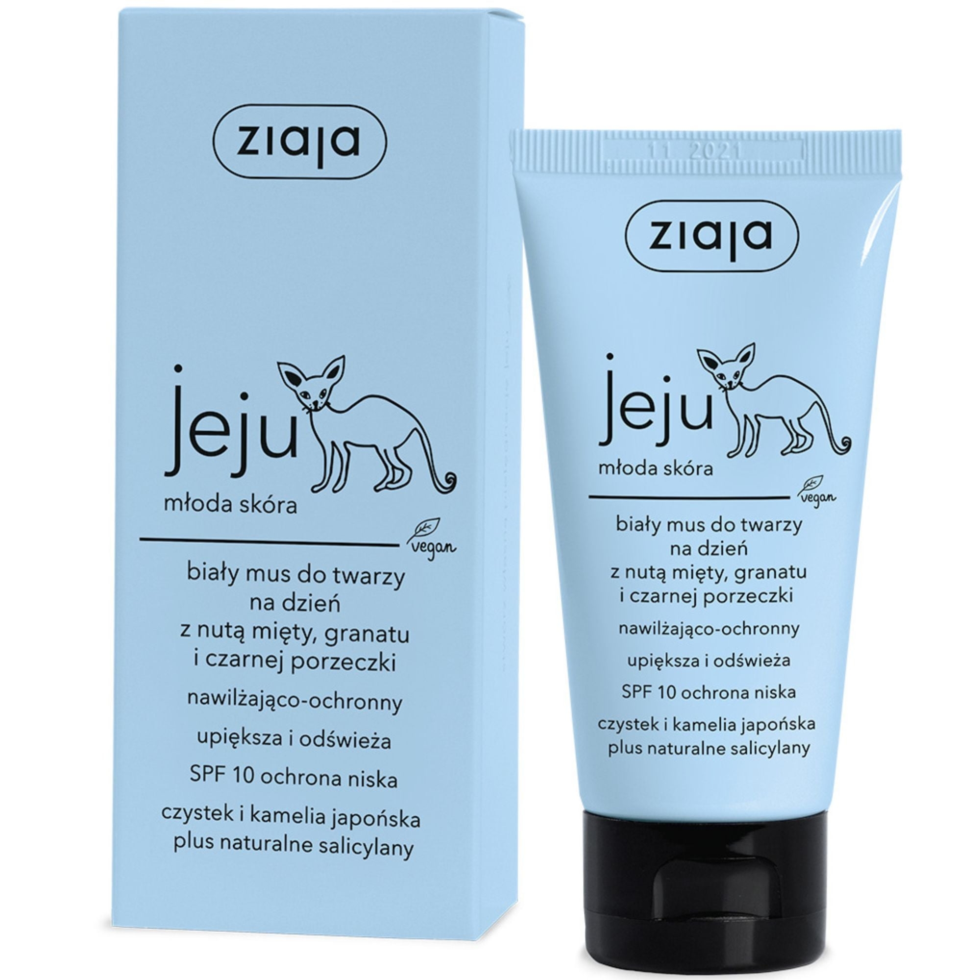 Ziaja Jeju Biały mus do twarzy na dzień 50 ml