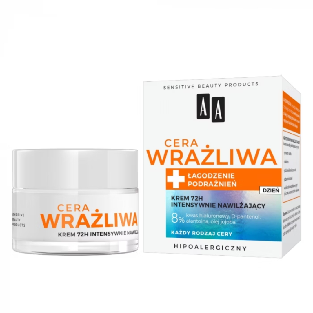 AA krem do twarzy nawilżający 72h na dzień Cera Wrażliwa 50 ml