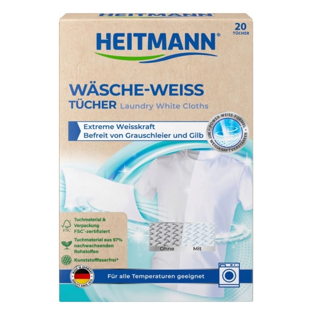 Heitmann Chusteczki do Prania z Wybielaczem 20 szt.