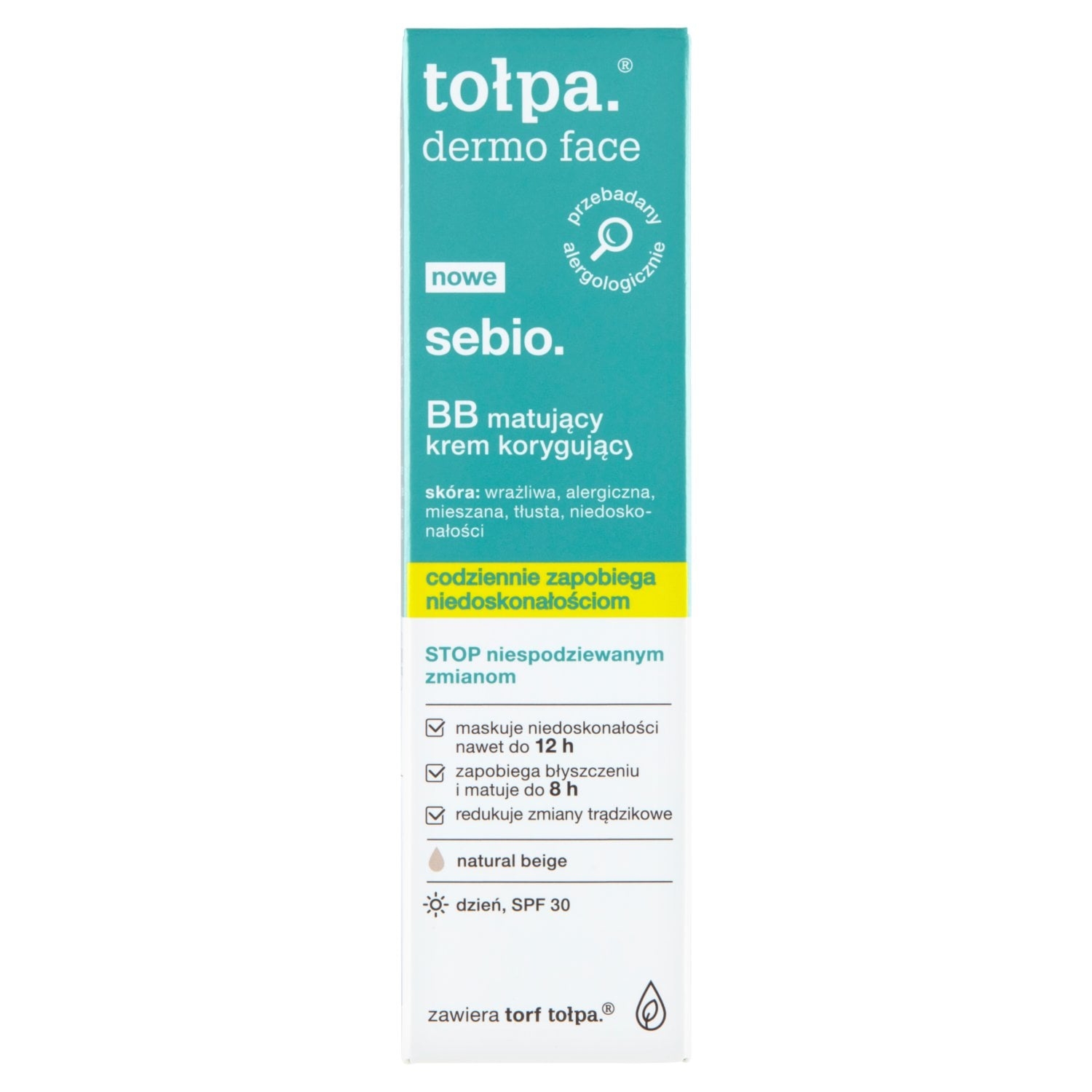 TOŁPA DERMO SEBIO Krem BB matowy korygujący, natural beige, 40 ml