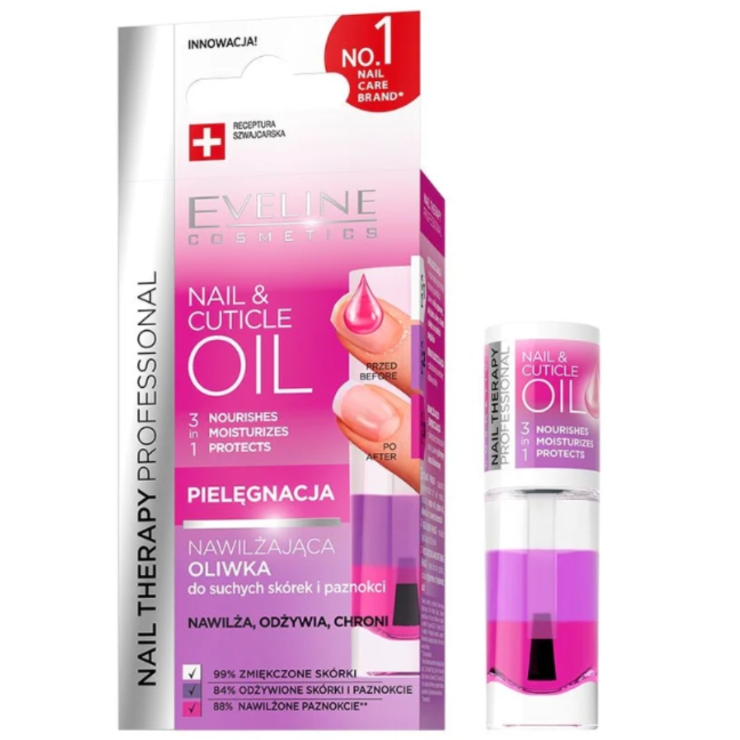 Eveline nawilżająca oliwka do suchych skórek i paznokci Nail Therapy Professional 12 ml