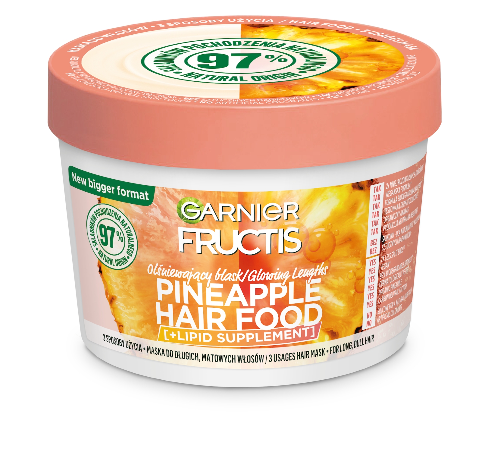 Garnier Fructis Hairfood Pinapple Maska Do Długich Włosów 400Ml