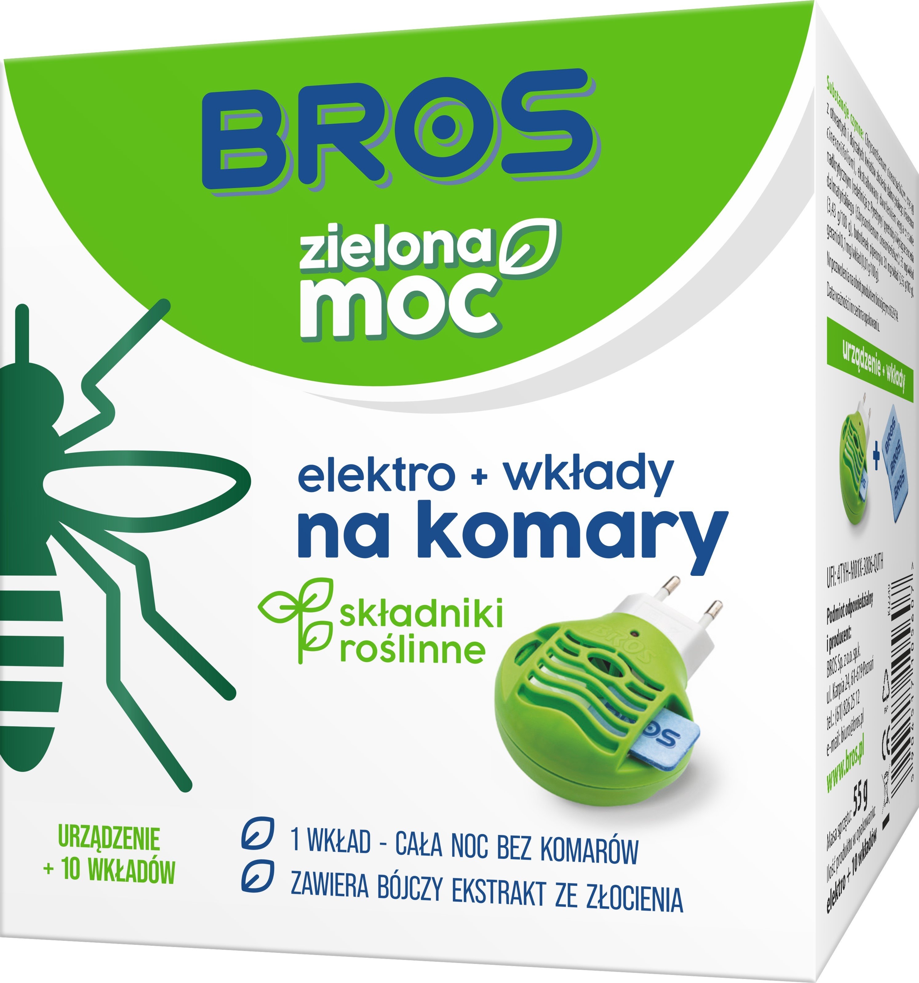 BROS - Zielona Moc elektro + 10 wkładów na komary