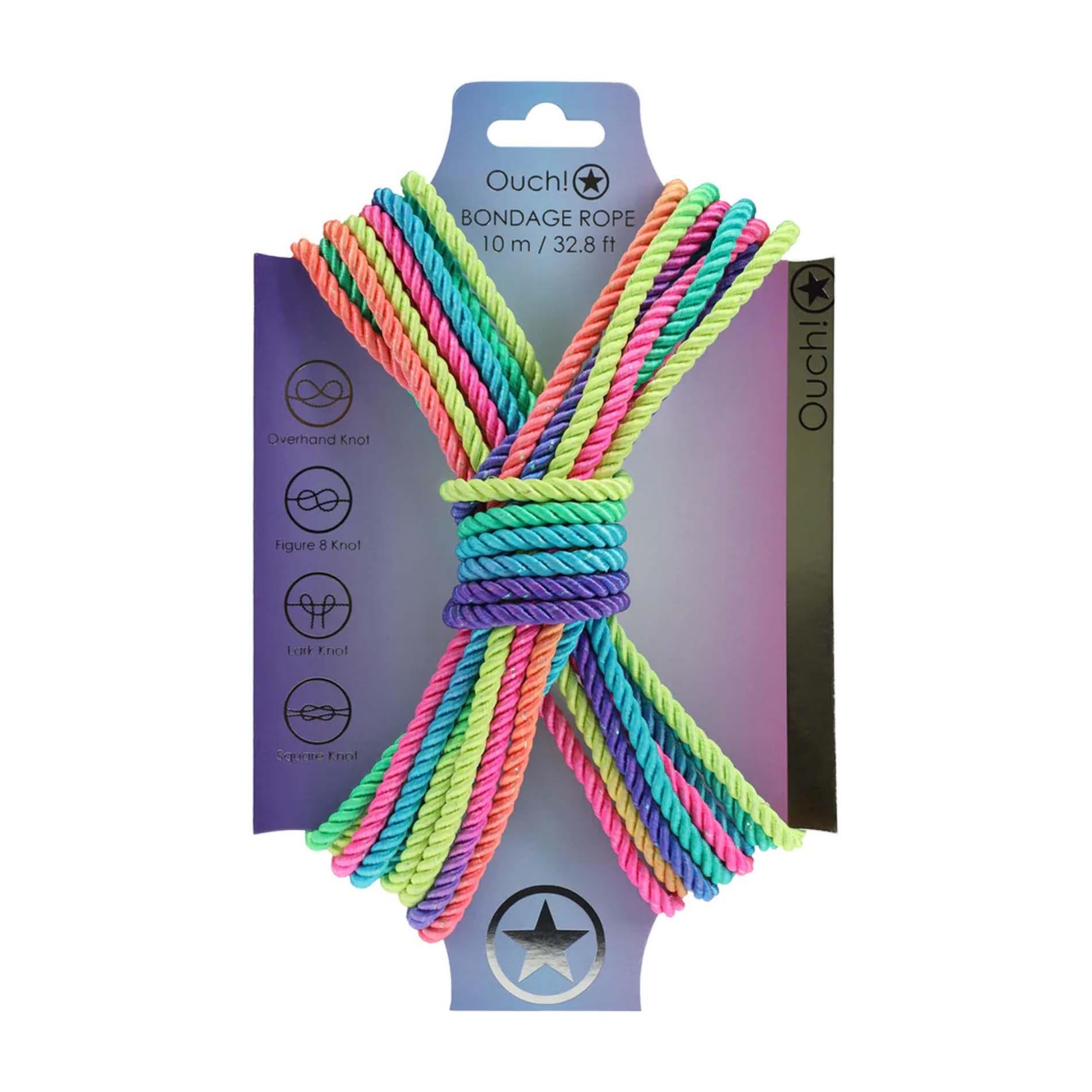Polyester Bondage Rope - 32.8 ft / 10 m - Multicolor Bright
